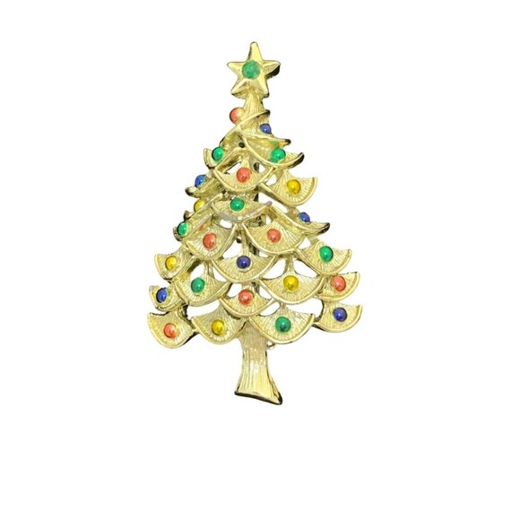 Gerry's Jewelry - Gerry’s Gold Tone And Enamel Christmas Tree Pin (1808)